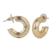Load image into Gallery viewer, Classic Gold/Silver textured hoop earrings