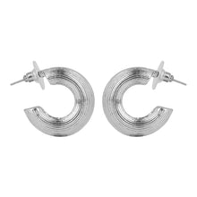 Load image into Gallery viewer, Classic Gold/Silver textured hoop earrings