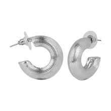 Load image into Gallery viewer, Classic Gold/Silver textured hoop earrings
