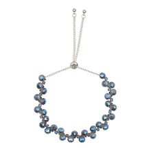 Load image into Gallery viewer, Bright Blue/White Beaded Adjustable Bracelet