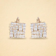 Load image into Gallery viewer, Facet Stack American Diamond Huggie Hoops