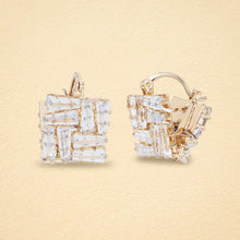Load image into Gallery viewer, Facet Stack American Diamond Huggie Hoops