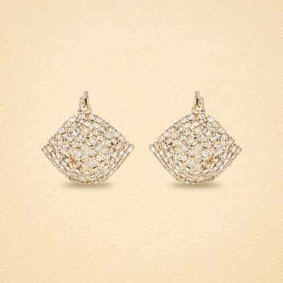 Opaline Pave American Diamond Basket Hoop Earrings