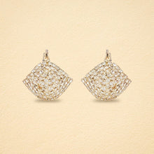 Load image into Gallery viewer, Opaline Pave American Diamond Basket Hoop Earrings