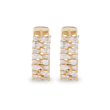 Load image into Gallery viewer, Sovereign Pear-Cut American Diamond Huggie Hoops