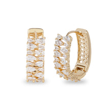 Load image into Gallery viewer, Sovereign Pear-Cut American Diamond Huggie Hoops