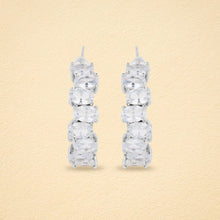 Load image into Gallery viewer, Luna Oval American Diamond Hoop Earrings