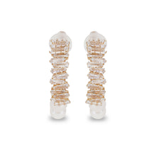 Load image into Gallery viewer, Aurelle Pearl &amp; American Diamond Half Hoop Earrings