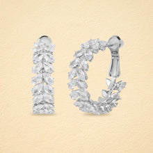 Load image into Gallery viewer, Laurel Crown American Diamond Wreath Hoop Earrings