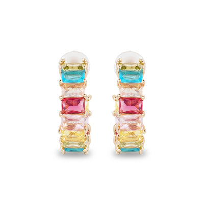 Prisma Rainbow American Diamond Hoop Earrings
