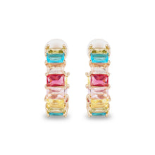 Load image into Gallery viewer, Prisma Rainbow American Diamond Hoop Earrings
