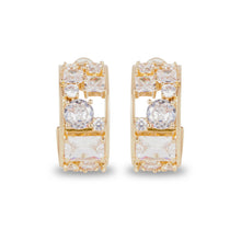Load image into Gallery viewer, Verona Mosaic American Diamond Wide Hoop Earrings