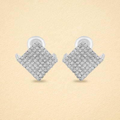 Pyramis Pave American Diamond Stud Earrings