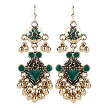 Load image into Gallery viewer, TRIBAL ZONE DAZZILING  BRONZE JHUMKA EARRING