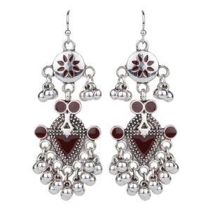 TRIBAL ZONE DAZZILING OXIDISED JHUMKA EARRING