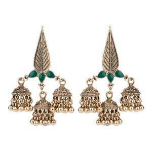 TRIBAL ZONE AMAZING BRONZE JHUMKA EARRING