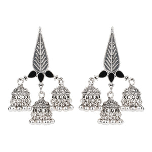 TRIBAL ZONE AMAZING OXIDISED JHUMKA EARRING