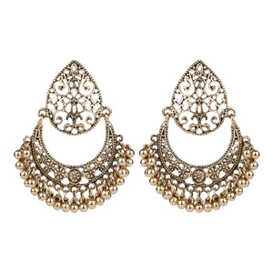 TRIBAL ZONE GORGEUS BRONZE JHUMKA EARRING