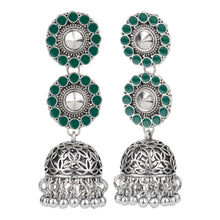 Load image into Gallery viewer, TRIBAL ZONE DIVINE OXIDISED DROP JHUMKA EARRING