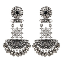 Load image into Gallery viewer, TRIBAL ZONE STUNNING OXIDISED JHUMKA EARRINGS