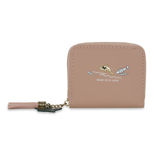Mauve Dolphin Zip Wallet