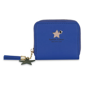 Royal Blue Star Zip Wallet