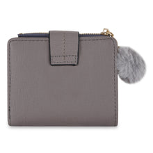 Load image into Gallery viewer, Ash Grey Pom-Pom Snap Wallet