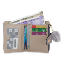 Load image into Gallery viewer, Ash Grey Pom-Pom Snap Wallet