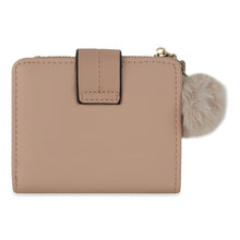 Load image into Gallery viewer, Nude Pom-Pom Snap Wallet