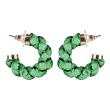 Load image into Gallery viewer, TRIBAL ZONE DESGINER GREEN COLOUR C HOOP EARRING