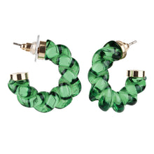 Load image into Gallery viewer, TRIBAL ZONE DESGINER GREEN COLOUR C HOOP EARRING