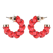Load image into Gallery viewer, TRIBAL ZONE DESGINER RED COLOUR C HOOP EARRING