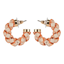 Load image into Gallery viewer, TRIBAL ZONE DESGINER PEACH  COLOUR C HOOP EARRING
