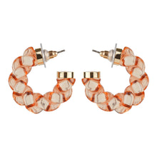 Load image into Gallery viewer, TRIBAL ZONE DESGINER PEACH  COLOUR C HOOP EARRING