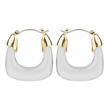 Load image into Gallery viewer, TRIBAL ZONE CLASSY WHITE HOOP EARRING