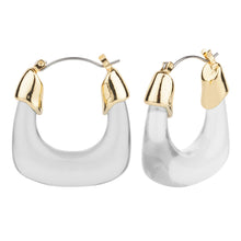 Load image into Gallery viewer, TRIBAL ZONE CLASSY WHITE HOOP EARRING