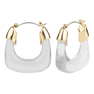 TRIBAL ZONE CLASSY WHITE HOOP EARRING