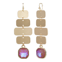 Load image into Gallery viewer, TRIBAL ZONE CLASSY MATTY GOLDEN DANGLE WITH PINK STONE EARRING