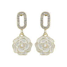 Load image into Gallery viewer, TRIBAL ZONE LOVELY ROSE FLOWER GOLDEN DROP EARRING