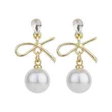 Load image into Gallery viewer, TRIBAL ZONE PRETTY GOLDEN PEARL DROP EARRING
