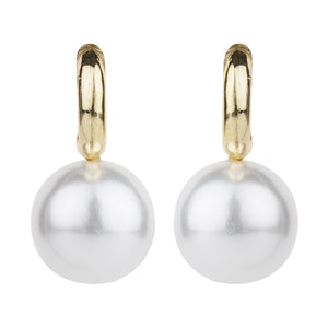 TRIBAL ZONE ELEGANT PEARL HOOP EARRING