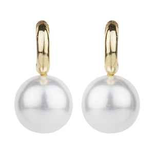 TRIBAL ZONE ELEGANT PEARL HOOP EARRING