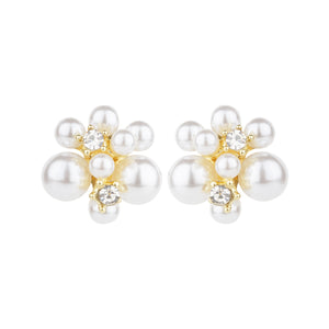 TRIBAL ZONE INVENTIVE GOLDEN PEARL ZX STONE STUD EARRING