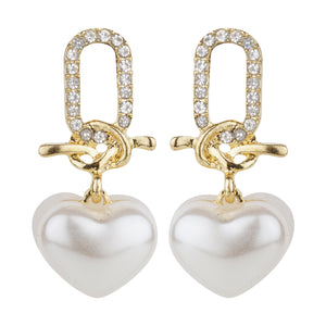 TRIBAL ZONE PRETTY GOLDEN HEART DROP EARRING