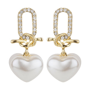 TRIBAL ZONE PRETTY GOLDEN HEART DROP EARRING