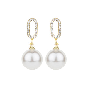 TRIBAL ZONE  ELEGANT MINI PEARL DROP EARRING