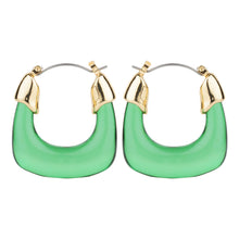 Load image into Gallery viewer, TRIBAL ZONE CLASSY GREEN  HOOP EARRING