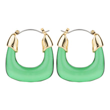 Load image into Gallery viewer, TRIBAL ZONE CLASSY GREEN  HOOP EARRING
