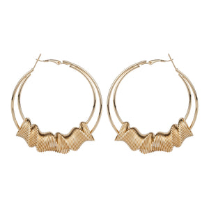 TRIBAL ZONE DESGINER GOLDEN HOOP EARRING