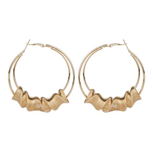 TRIBAL ZONE DESGINER GOLDEN HOOP EARRING